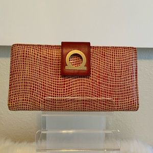 Salvatore Ferragamo Vintage Bicolor Gancini Long Leather Wallet